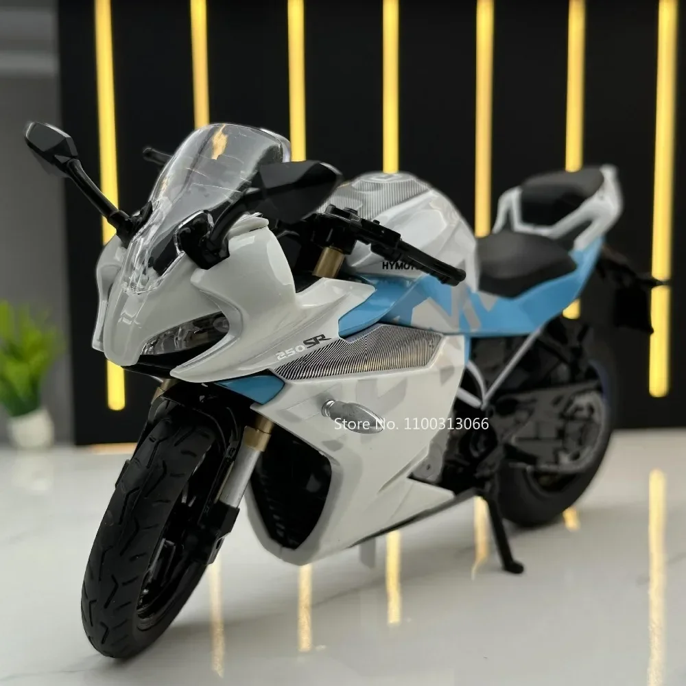 1:12 primavera brisa 250 sr modelo de motocicleta brinquedos liga diecast som luz pneus borracha motores em miniatura presentes natal para meninos