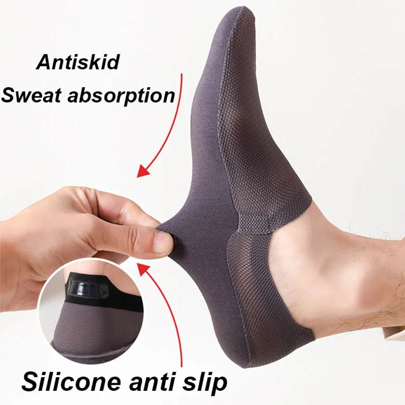 3 par/lote calcetines náuticos para hombre moda verano calcetín Invisible fino transpirable suave Casual Sox alta calidad malla elástica Sokken Meias