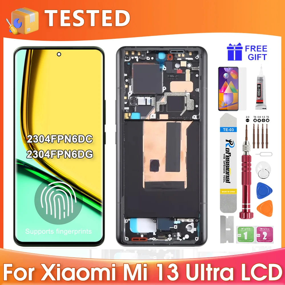 OEM 6.73''For Xiaomi 13 Ultra For Mi 13 Ultra 2304FPN6DC 2304FPN6DG LCD Display Touch Screen Digitizer Assembly Replacement