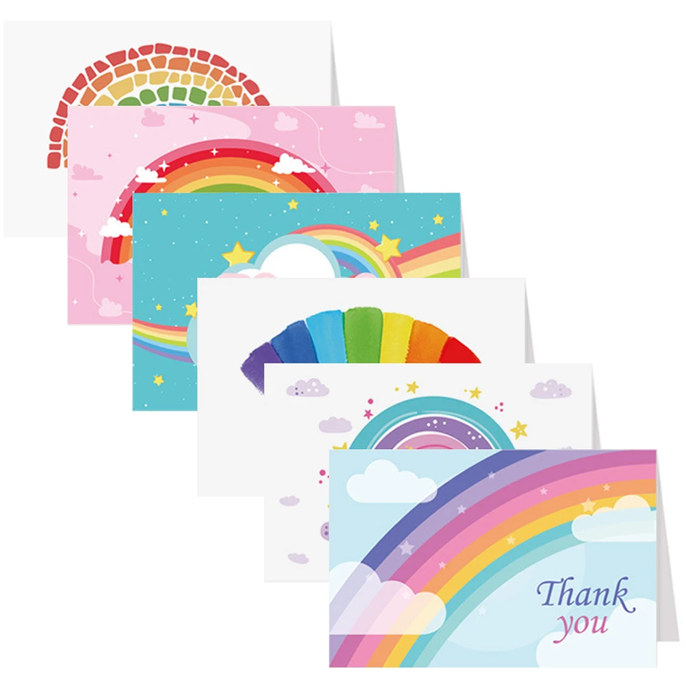 

6pcs Thank You Cards Exquisite Foldable Teacher Appreciation Greeting Cards for Teachers Day Gift Holiday Blessing Messages