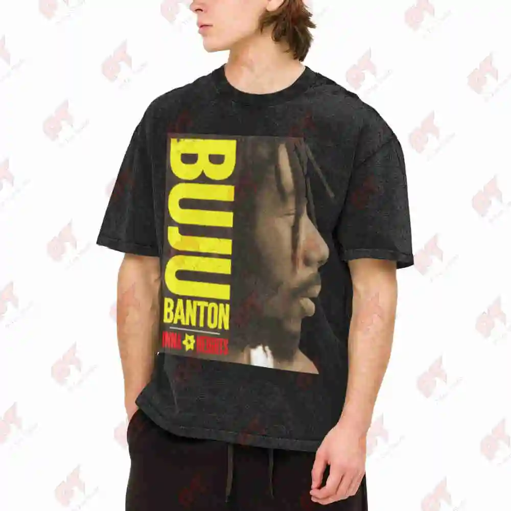 Buju Banton Rap Reggae Vintage Washed Tee Pure Cotton T-Shirt
