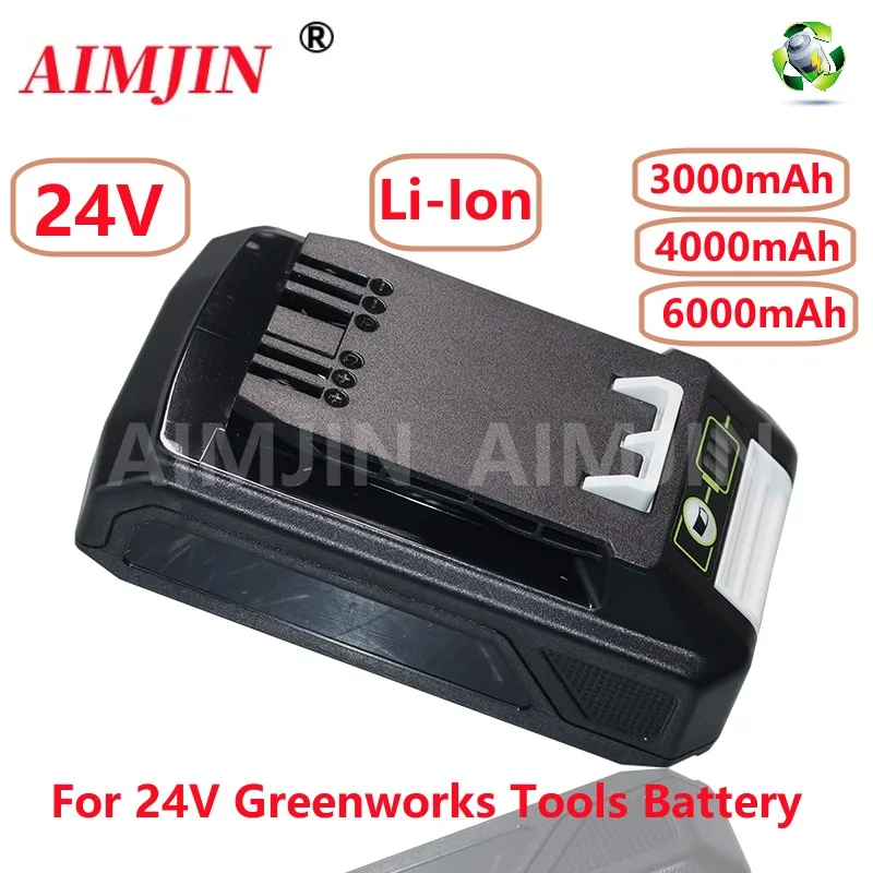 

24V 6.0Ah/4.0Ah/3.0Ah Li-ion Rechargeable Battery for Greenworks 24V 48V Power Tools 29842 29852 29322 20362 MO24B410 MO48L4211