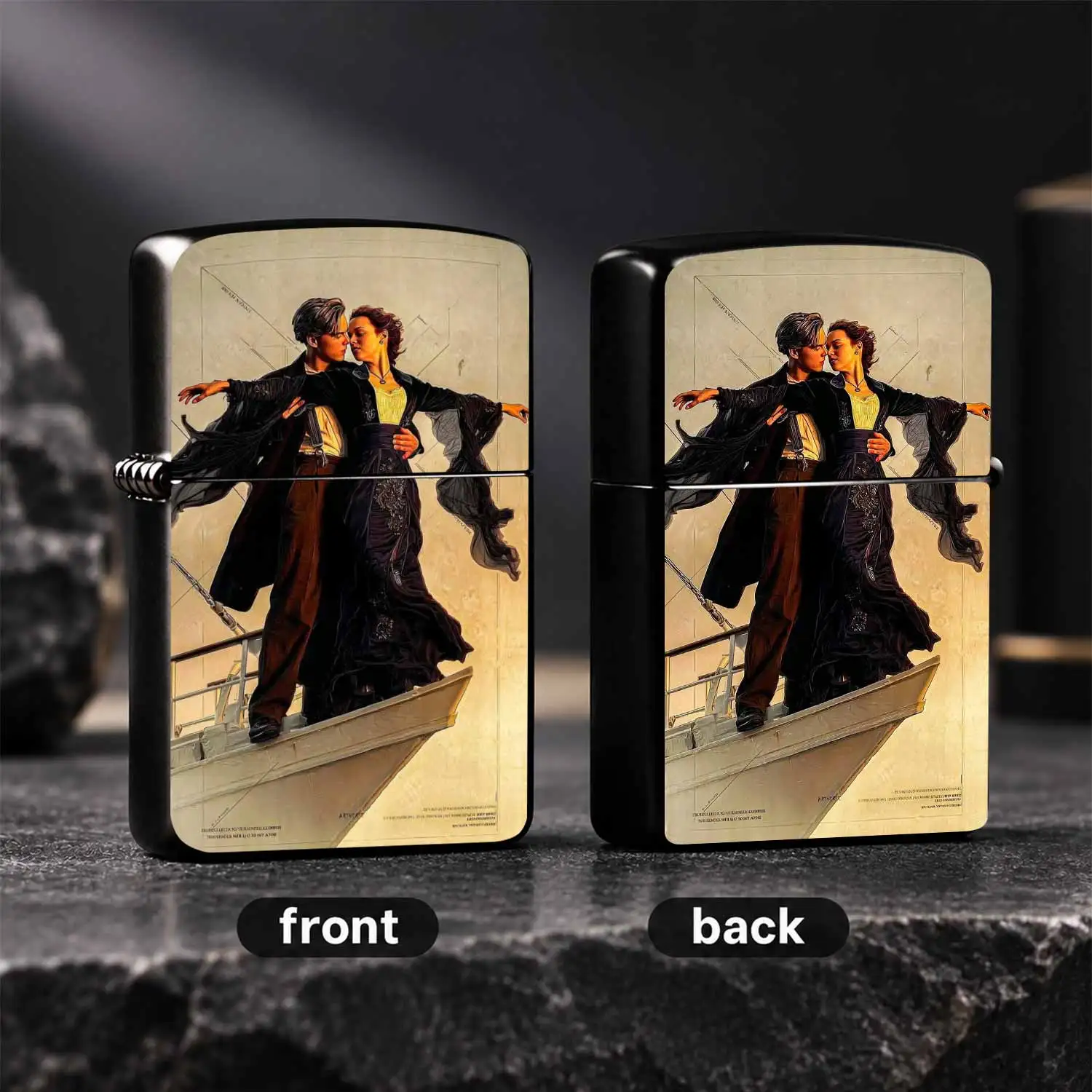 Title: Classic Titanic Romantic Iconic Scene Creative Decor, High Aesthetic Portable Daily Item, Perfect Sentimental Gift For Lovers And Friends For Collection, Suitable For All Scenarios, Retro Art Printed Unique Practical Present For Any