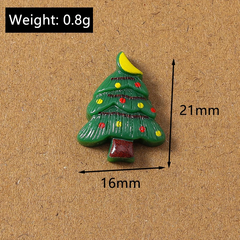 10 Stück Niedliche Weihnachts-Schneeflocken, Weihnachtsmann, Elch aus Kunstharz, Flache Cabochons für Scrapbooking, DIY Kinderschmuck, Haarspangen-Zubehör – Detail 9