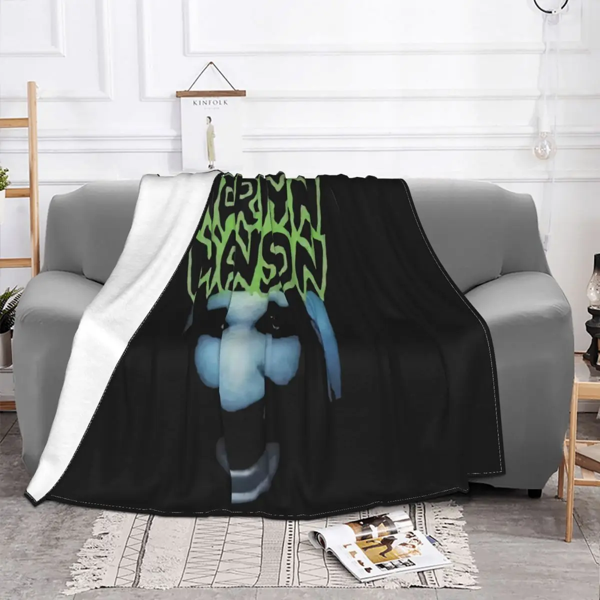 Marilyn Manson Portrait Of An American 1 Anime Bedroom Blankets & Throws Blankets And Blankets Throw Blanket