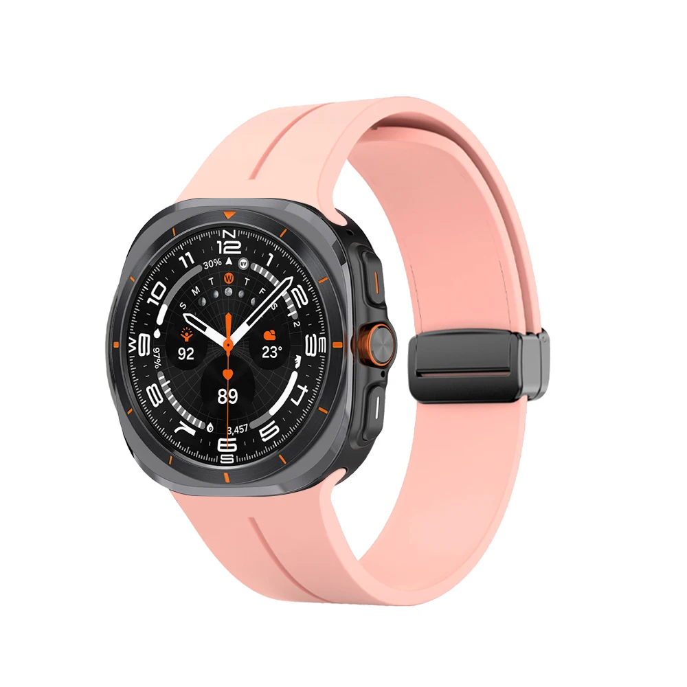 Pulseira magnética de silicone para samsung galaxy watch ultra 47mm sem lacunas pulseira para galaxy ultra 47mm esporte pulseira correa
