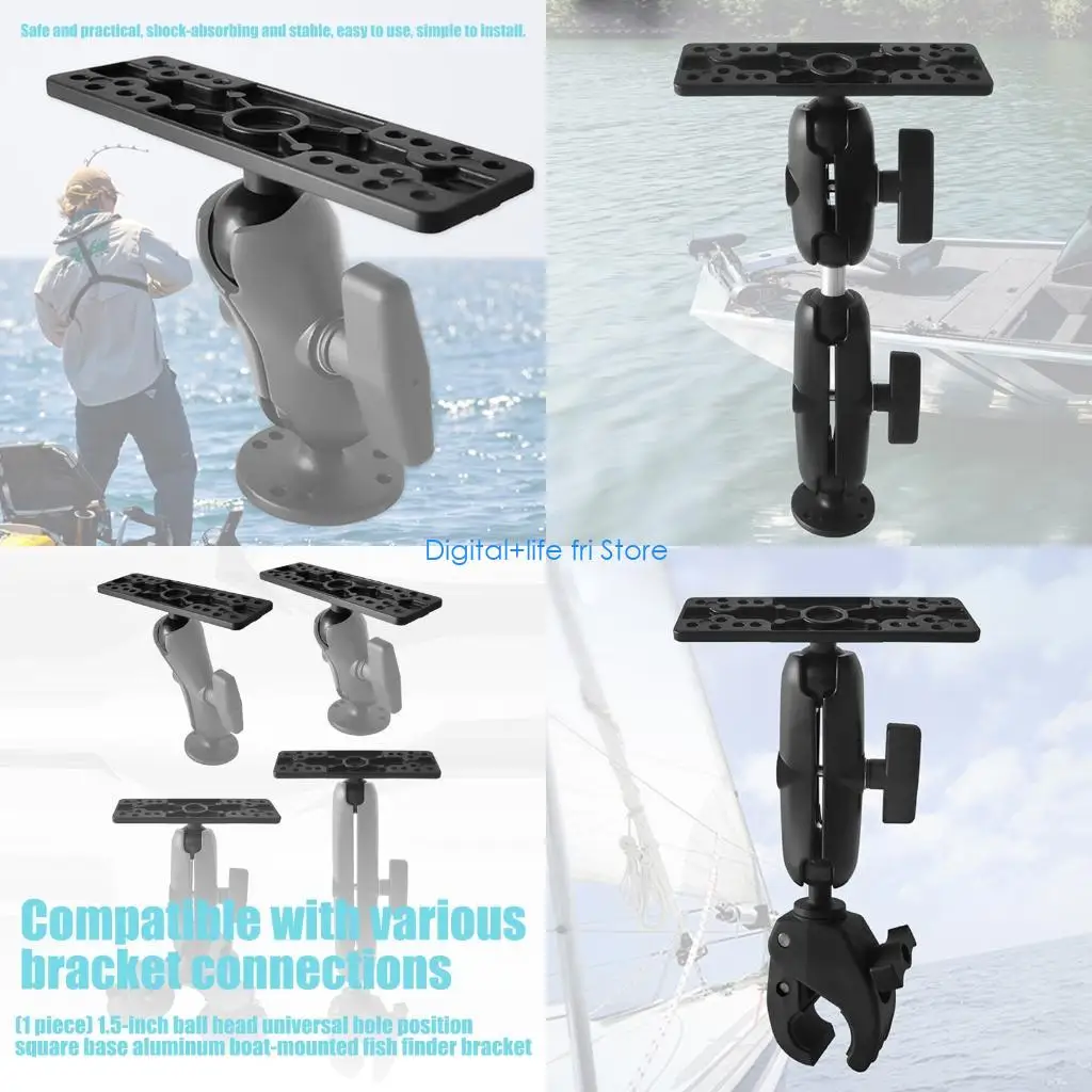 E06D Universal 1.5inch Ball Head Aluminum Fish Finders Mount For Marine Applications