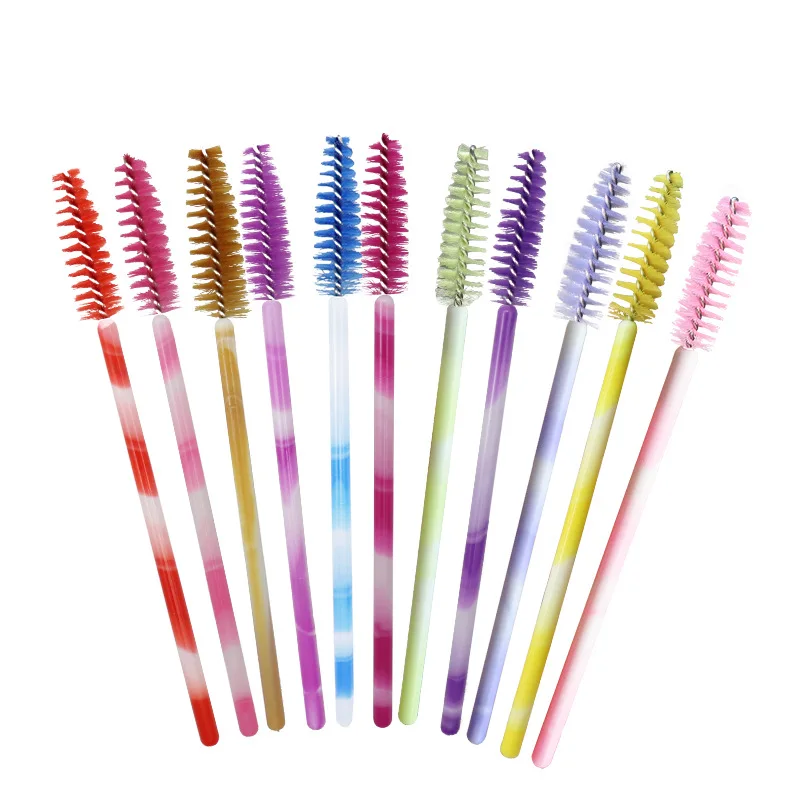 100pcs disposable eyelash brushes with colorful 2-toned rod, mascara applicators,eyelashes makeup brush