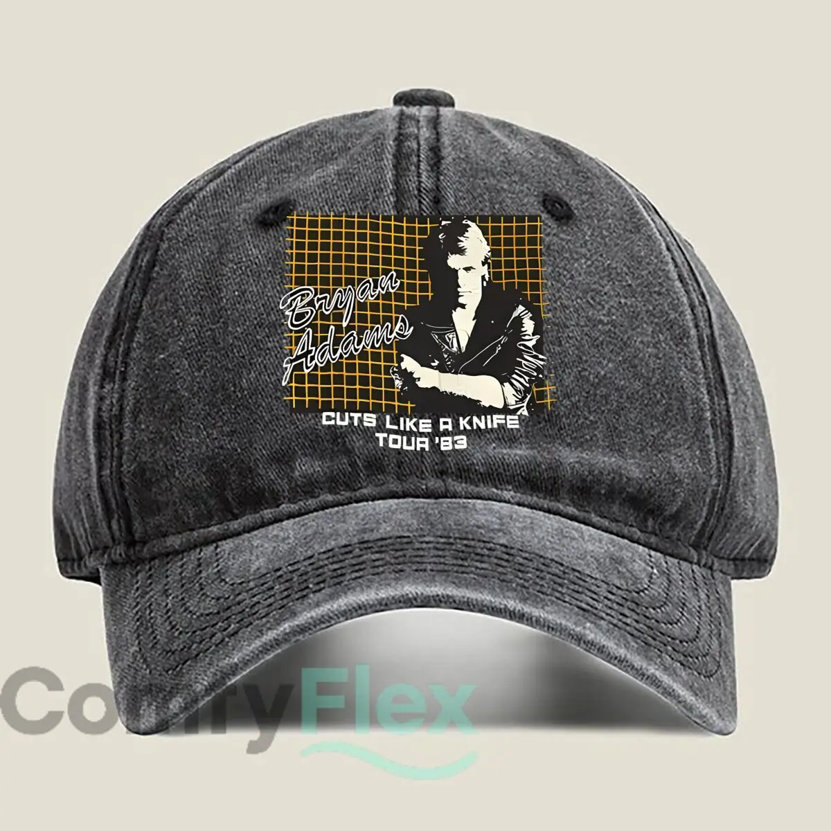 جولة بريان آدامز '83 قبعة بيسبول عصرية مغسولة للأنشطة الخارجية #1