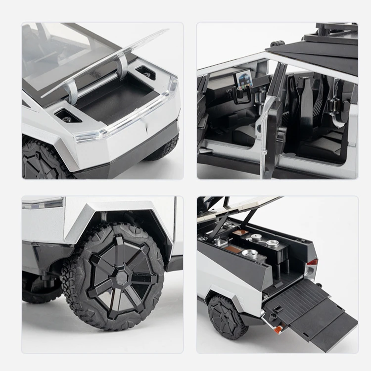 1:24 Pickup Camping RV Car Model Diecast Metal Toy Van Motorhome Touring Car Model Sound Light Kids Gifts