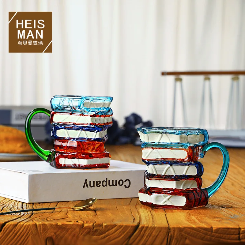 

Hand-blown crystal glass, birthday gift, hand-painted novelty mug, book, coffee cup.