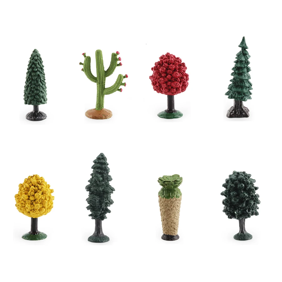 Realistic Miniature Model Palm Trees,Maples,Juniper,Elm,Sequoia,Pine PVC Figurines Home Decor Garden Landscape Scenery Gifts