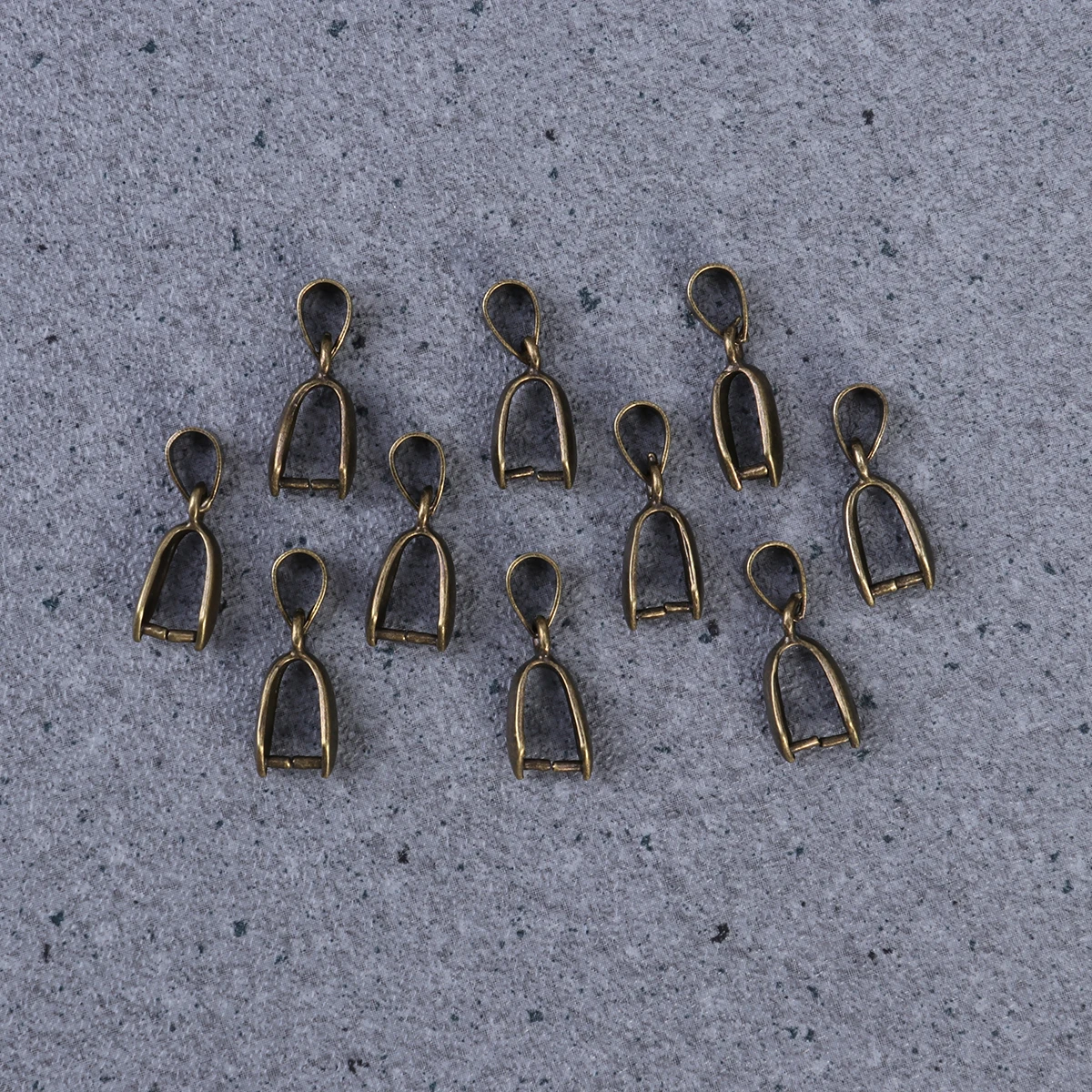 

100 pcs Pinch Clasp Bails Jewelry Findings 20Mm Bronze Metal Bead Pendant Pinch Clasp Bails Connector Diy Craft Accessory
