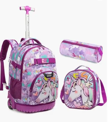 Carrinho de Viagem Infantil, Conjuntos de Mochila Escolar para Meninos, Bagagem de Mão de Mão, Mala de Rolamento, Sacos De Adolescentes