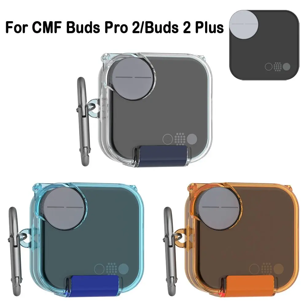 TPU Earphone Protective Case Transparent Security Lock Clear Cover Anti-Scratch Shockproof for CMF Buds Pro 2/Buds 2 Plus