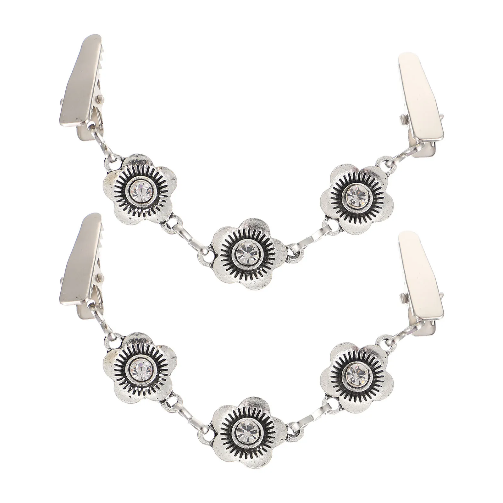 

2Pcs Elegant Sweater Shawl Clips Durable Zinc Alloy for Formal Casual Events Shirts Cardigans Dresses No Slip Off