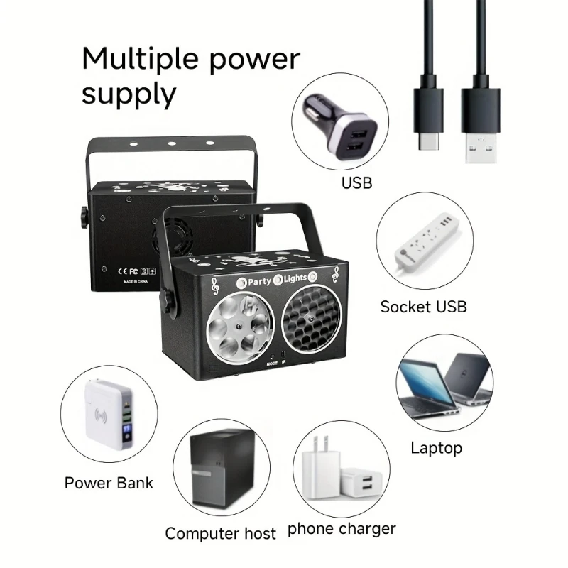 RGB LED Disco Light with Voice Control Strobe Light Remote Control Party Lighting DJ Stage Club Wedding Home Festival Decor Mood