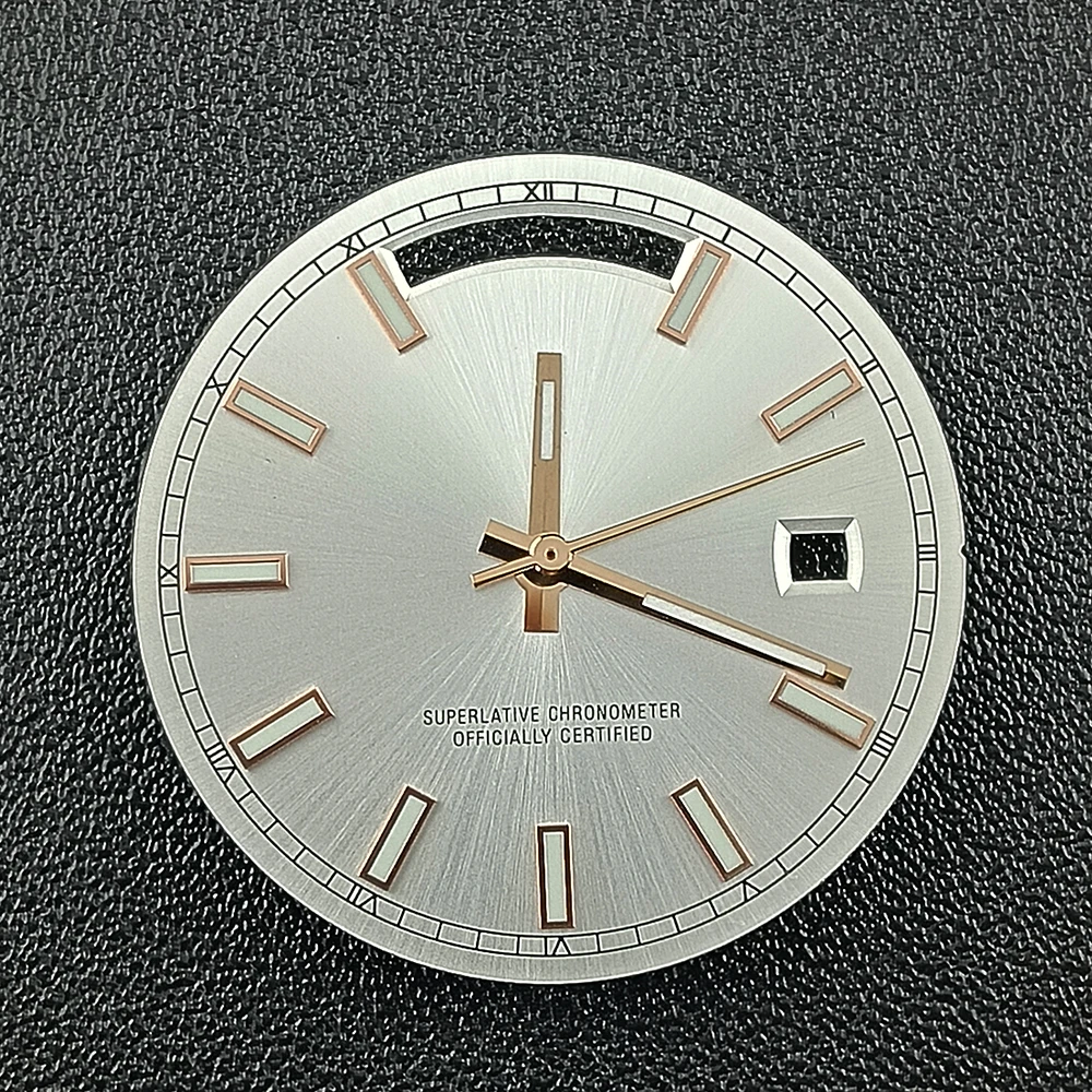 Miyota 8285 mostrador 31mm mostrador de relógio masculino logotipo personalizado mostrador verde luminoso adequado para acessórios de relógio