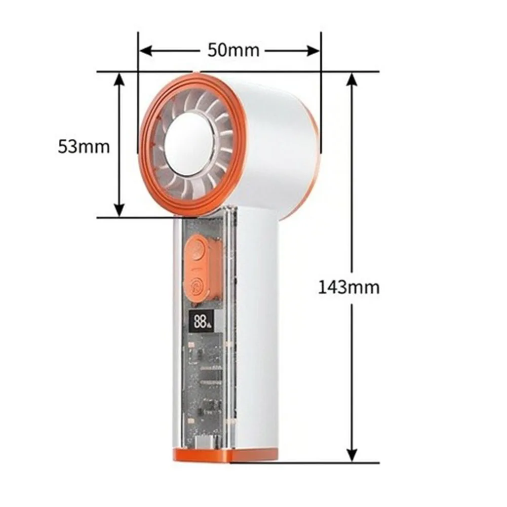 1pc Personal Handheld Ice Cooling Fan 6-rate Adjustments 5000mAh Portable Fast Ice Application For Travel Outdoor Events