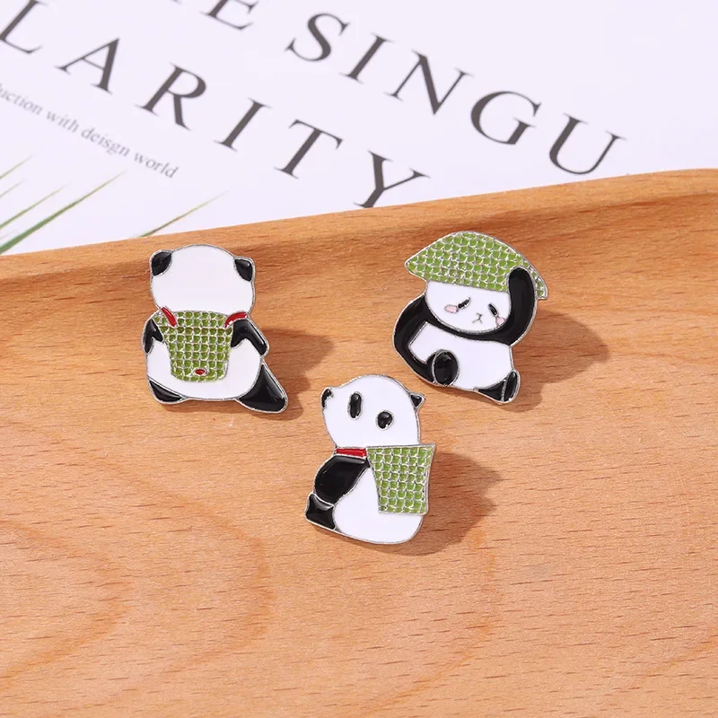 Cartoon Cute Panda Series Design Brooch Creative Fashion Metal Enamel Badge Pin for Clothing Backpack Accessories Gift