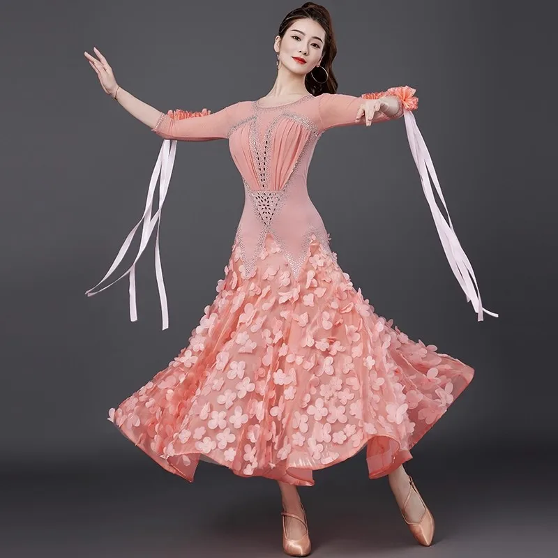 Ballroom Dance Competition Dresses Women Customsized High-end Waltz Social Dancing Performance Clothing Girl's Modern Dresses