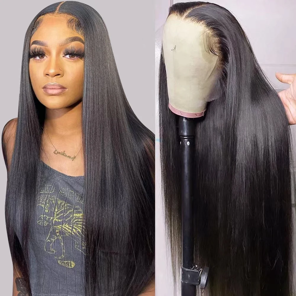 Tanie Peruki z Włosów Ludzkich 13X4 Lace Front Wig Transparent HD Lace Frontal Wig Bone Straight Human Hair Wigs 6X6 Lace Closure Wig