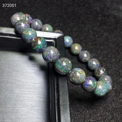 Natural Black Opal Bracelet Round Beads Colorful Opal 9.2mm Flash Light Gemstone Stretch Women Men Jewelry AAAAA