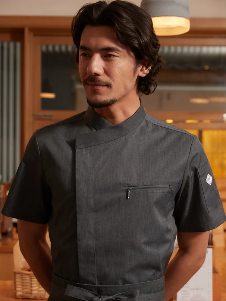 Nueva chaqueta de Chef de manga corta para hombre y mujer, camisa transpirable para hornear pasteles en Hotel, Master Chef