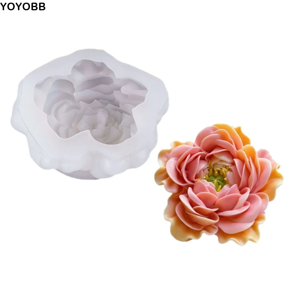 Multifunctional Realistic 3D Flower Silicone Mold Nonstick DIY Mousse Cake Decorating Flexible Candle Mold Cake Baking