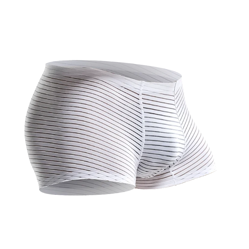 

5PCS Mesh Antibacterial Men's Underwear Men's Ice Silk Traceless boxers Thin traceless summer breathable