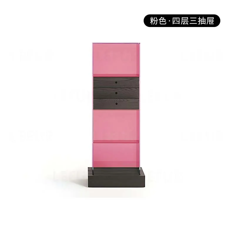 Italian minimalist glass chest cabinet transparent display cabinet modern minimalist solid wood storage cabinet locker