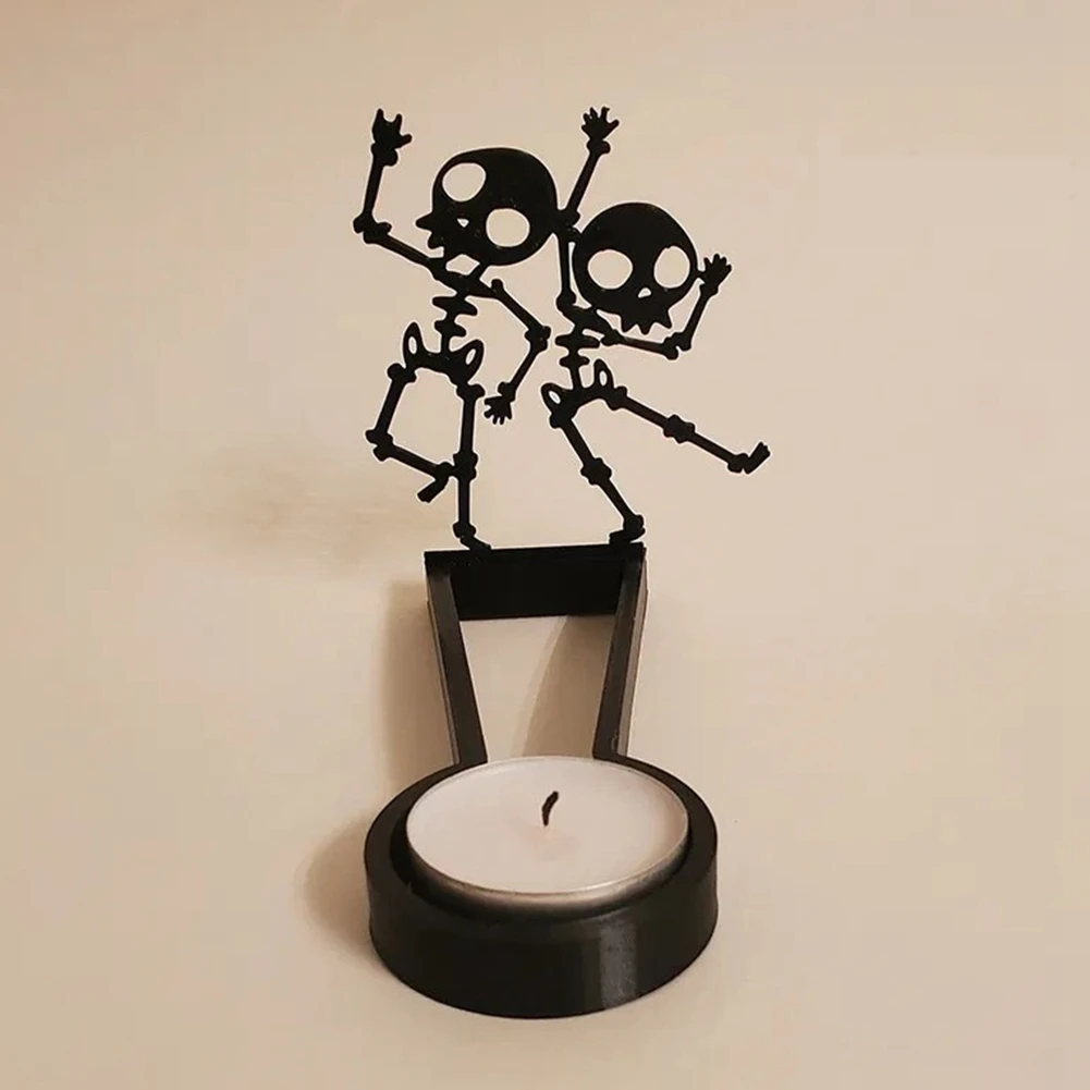 L65A-Halloween Shadow Candle Holders, Candle Holder Table Decorations, Halloween Shadow Tea Lights, Decorative Candle Holders