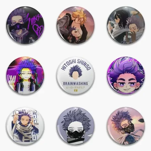 Hitoshi Shinso My Hero Academia Star Crossed Aizawa And Soft Button Pin Customizable Brooch Creative Funny Hat Cute Clothes