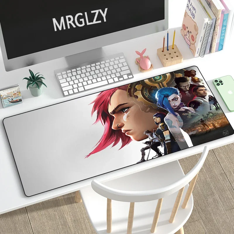 Drop shipping Arcane JINX MousePad Large Desk Mat Gaming Mouse Pad League of Legends VI Rubber Keyboard Mousepad 40*90cm for LOL