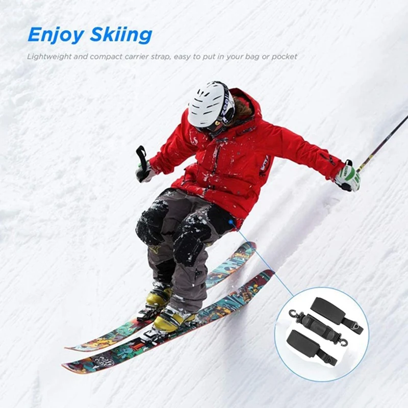 1Pc Adjustable Skiing Pole Shoulder Hand Carrier Bags Non-Slip With Skis Pole Protecting Pad Ski Handle Strap