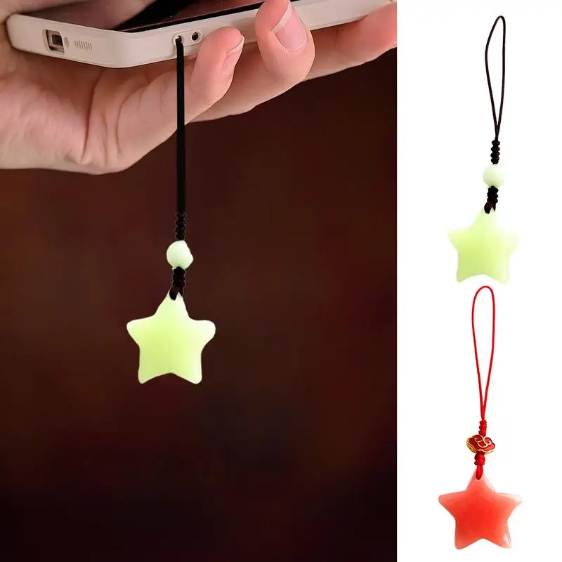 Star Phone Charm Unique Glow-in-the-dark Phone Pendant Small Star Mobile Phone Chain Decoration Pendant Keychain Bag Accessory