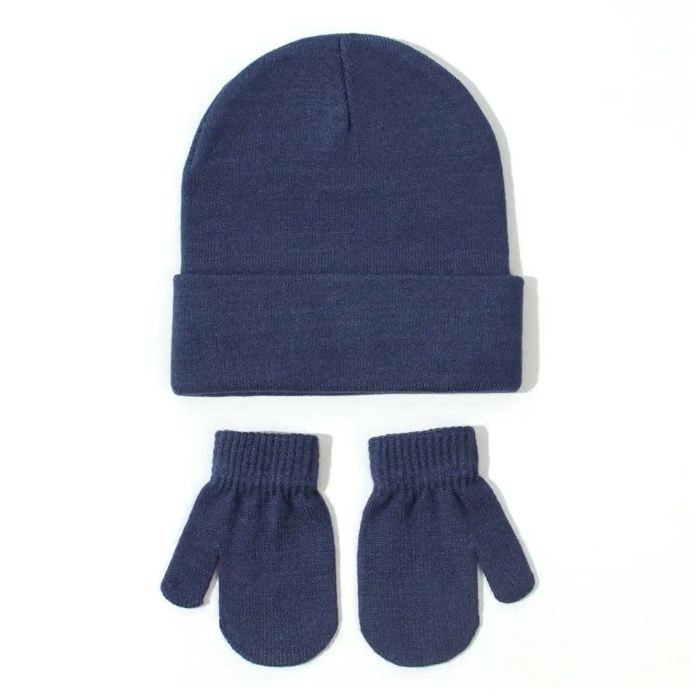 3-18 Months Fleece Lined Baby Beanies Mittens Set Winter Warm Kids Earflap Cap Pom Hat Gloves Girls Boys view 3