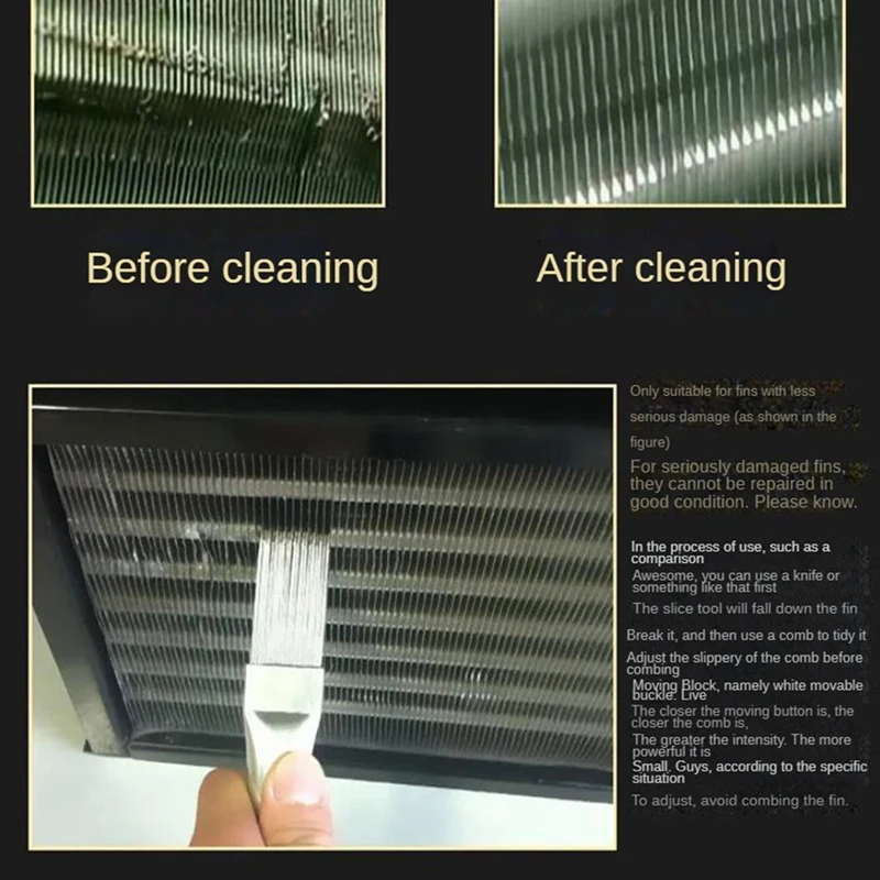 1 Piece Air Conditioner Restoration Comb Stainless Steel Outside Unit Cleaning Tool Air Conditioner Fin Comb