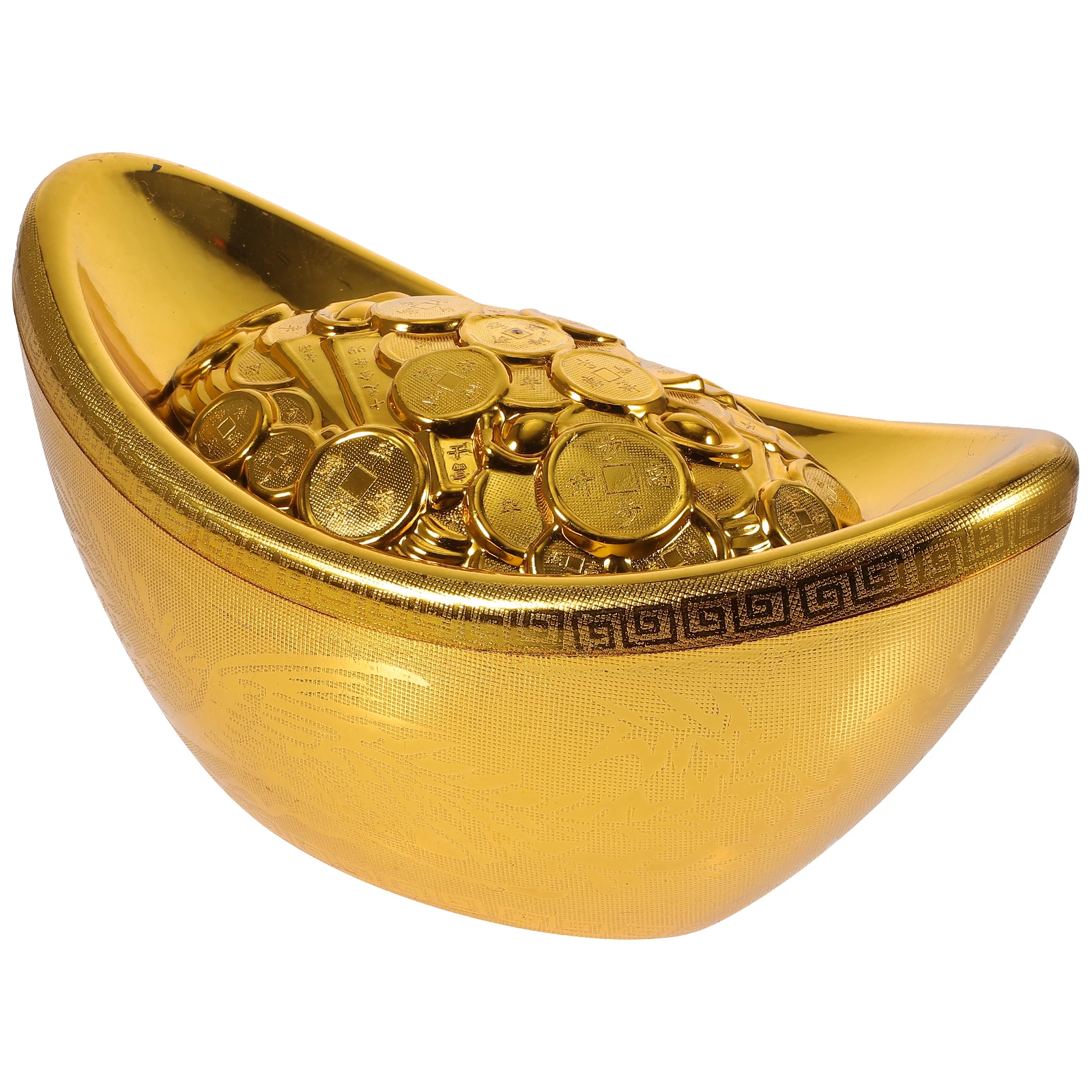

Ingot Candy Box Gold Adornment Toy Holder Plastic Case Sweets Child Nutcrackers Nuts Storage Decorative Lightweight Stylish Food