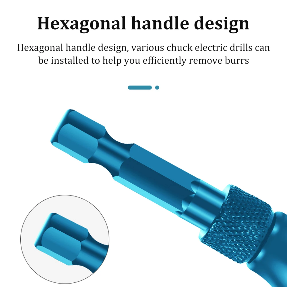 Herramienta de biselado externo, herramienta de perforación de Metal de acero inoxidable, Perno de limpieza de desbarbado, mango Hexagonal, biselador