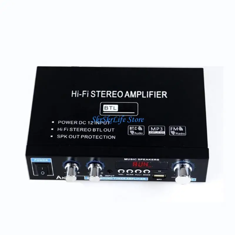

E65E Home Car Amplifiers FM HiFi Digital Amplifier Stereo Bluetooth5.0 Surround Sound