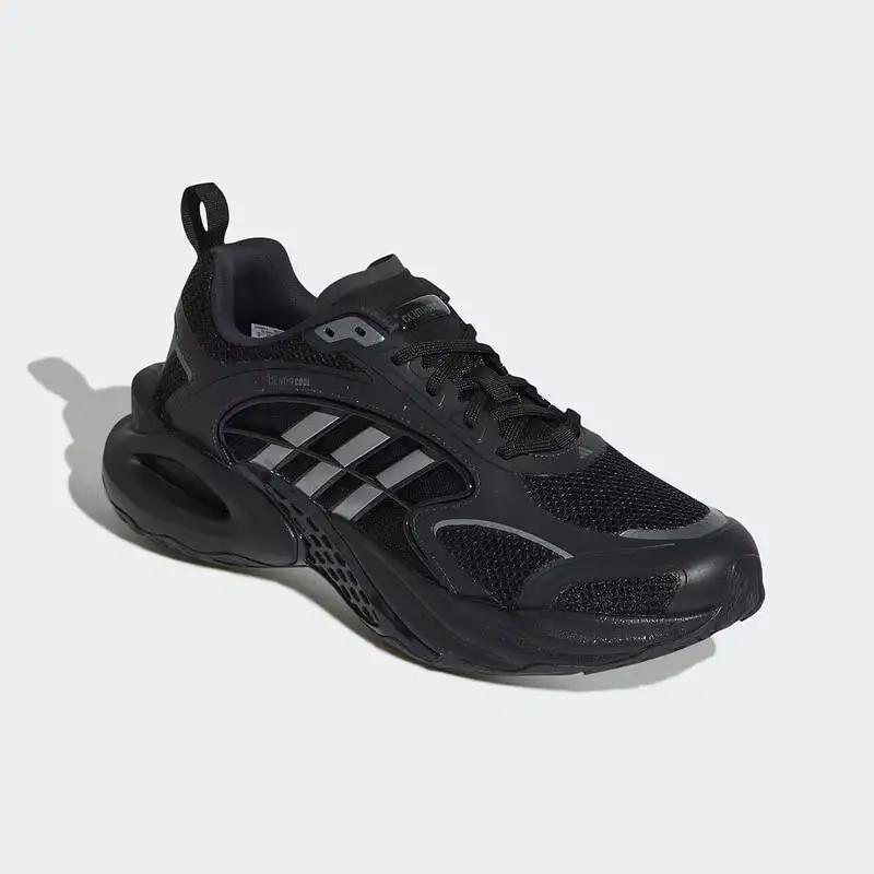 Tênis de corrida unissex Adidas KK1816 Carbon Black Bright Metal Silver respirável para esportes