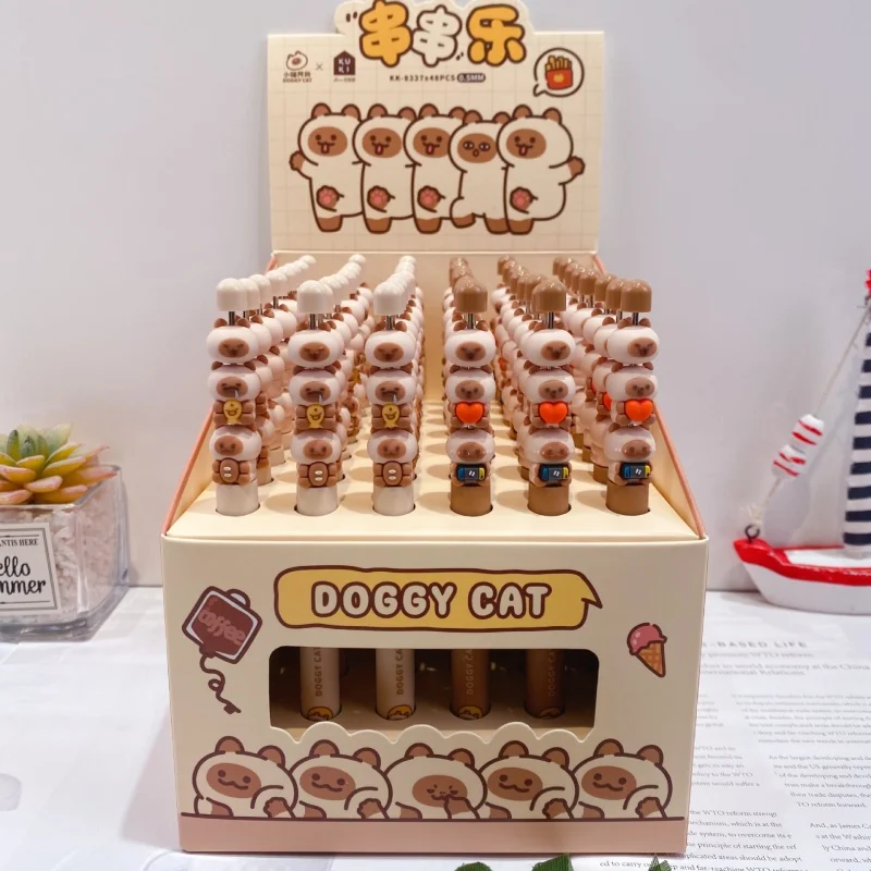 

24pcs/lot Kawaii Cat Gel Pen Cute 0.5mm Black Ink Neutral Pens Gift Stationery Office School Supplies