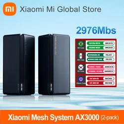 Xiaomi Router AX3000(2-Pack) Full Gigabit WiFi 6 5G WiFi Repeater Home Wireless 4 Antennas Dual-Frequency Network Extender