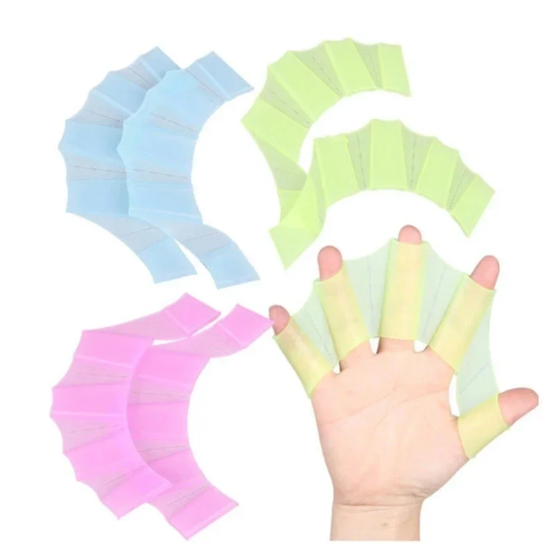 swimming hand finger fin learning swimming pool accessory finger wear Hand Web Flippers Training Diving Gloves Swim Pool Paddles