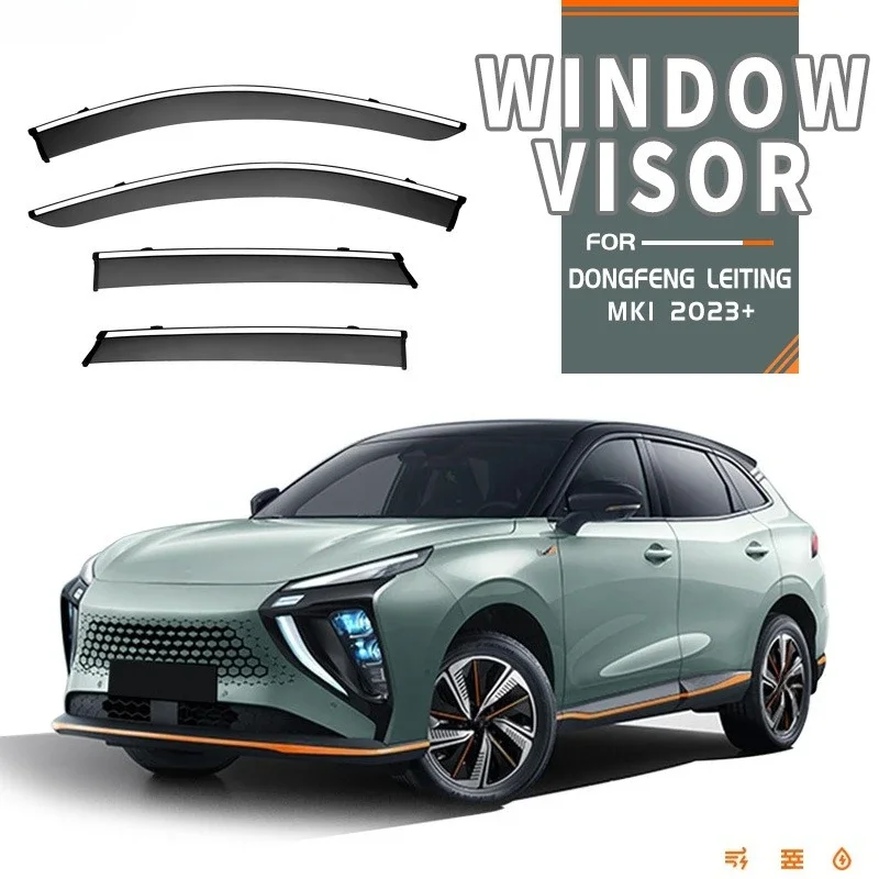 

Chrome Strips Rain Guards for Dongfeng LEITING MK1 2023- Window Visor Wind Deflectors Door Visor Vent Shades Ventvisor