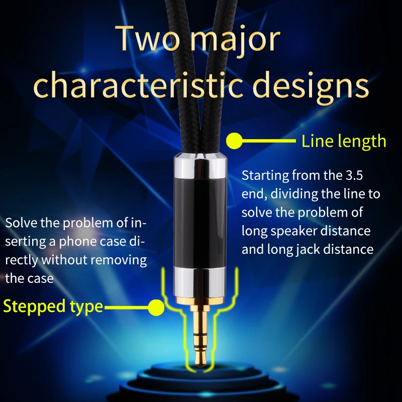 3.5mm Aux Jack to 2 RCA Audio Cable OFC Silver Plated 24K Gold Plated Aux to Rca HIFI Stereo for amplifier Mobile Phone Computer