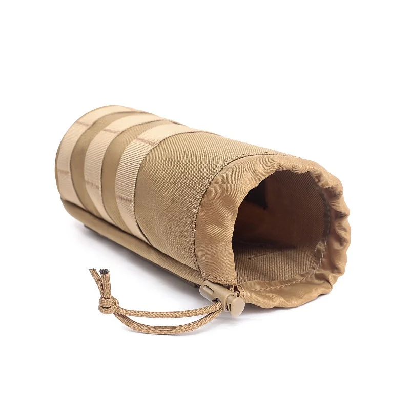 1Pc Tactical Water Bottle Pouch Bag Military Outdoor Travel Hiking Drawstring Kettle Carrier Bag