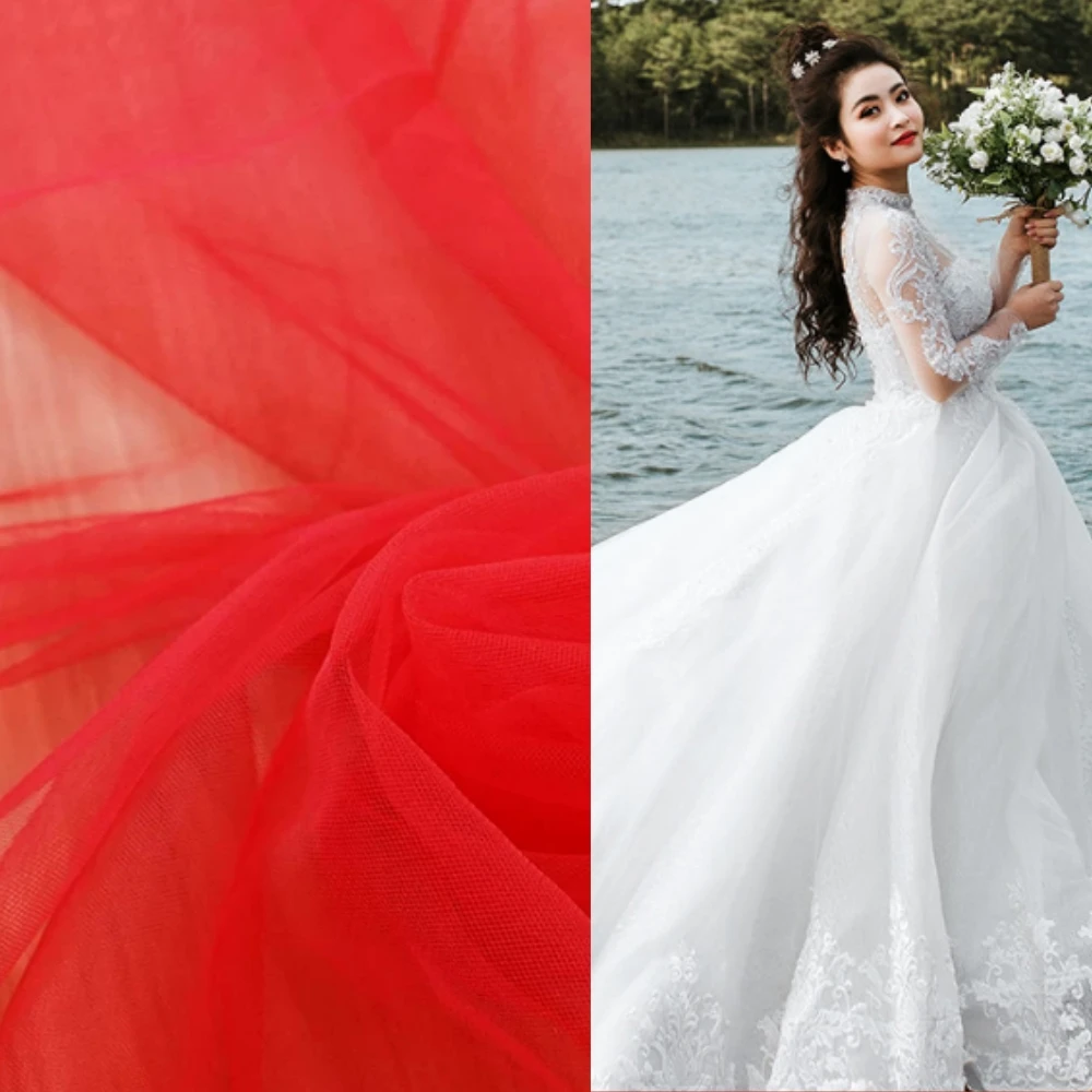 

Плотное мягкое сетчатое платье, свадебное платье, москитная сетка, головной убор, декоративная ткань с рукавами, модный дизайн «сделай сам», материал для шитья