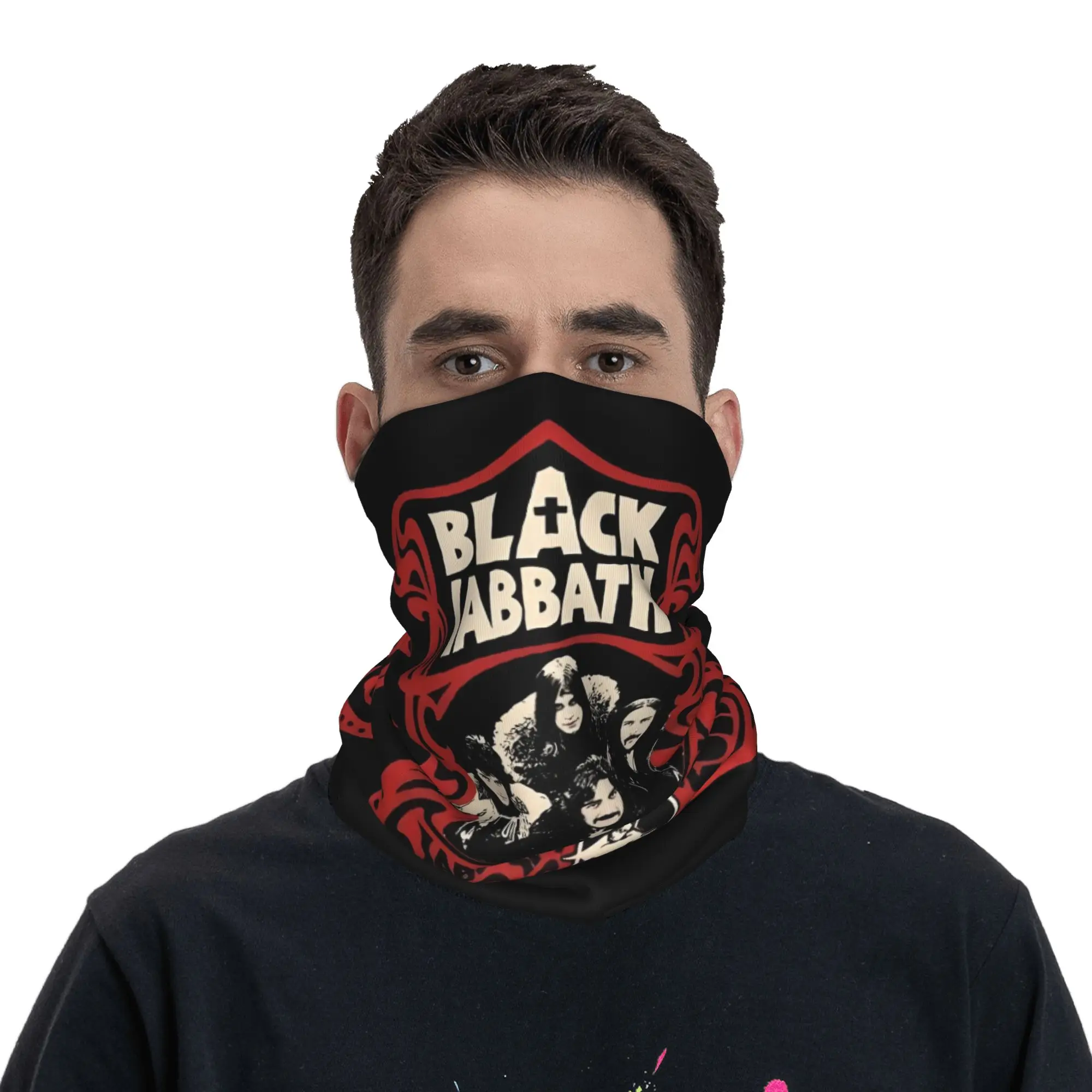 Custom S-Sabbathed Heavy Metal Winter Headband Neck Warmer Women Men Hiking Running Tube Scarf Rock Band  Face Bandana Gaiter